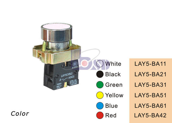 LAY5 (XB2) - botão liso da cor BA42 vermelha no retorno da mola para o painel de controle