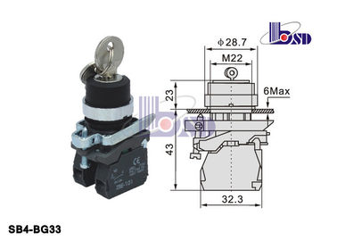 Professional Electrical  Selector Key Switch ROHS And UL Certified